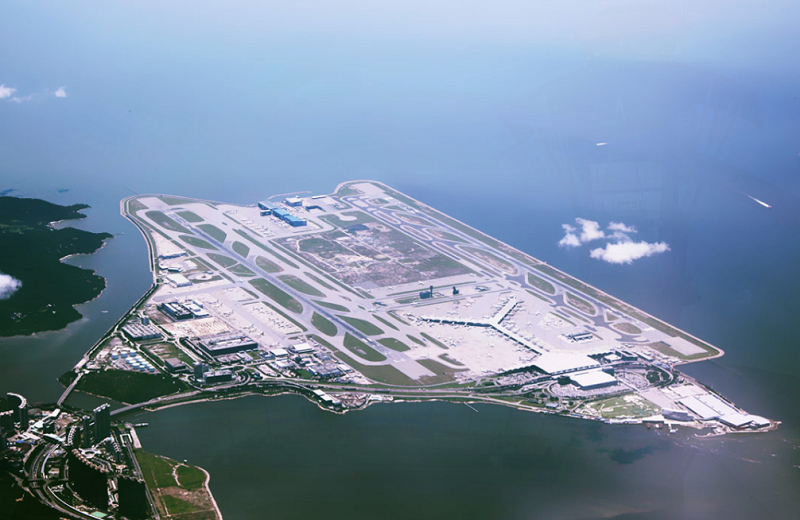 Hong Kong International Airport (HKG) from above